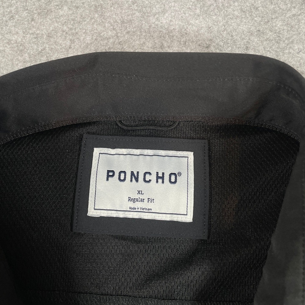 Poncho Mens Button Down Shirt XL Black Long Sleeve Regular Fit - Picture 5 of 12